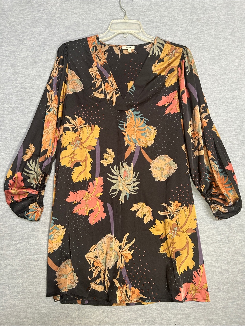 JODIFL Goth Festival Boho Bohemian Dark Fairy Floral Extra Long Oversized  Tunic